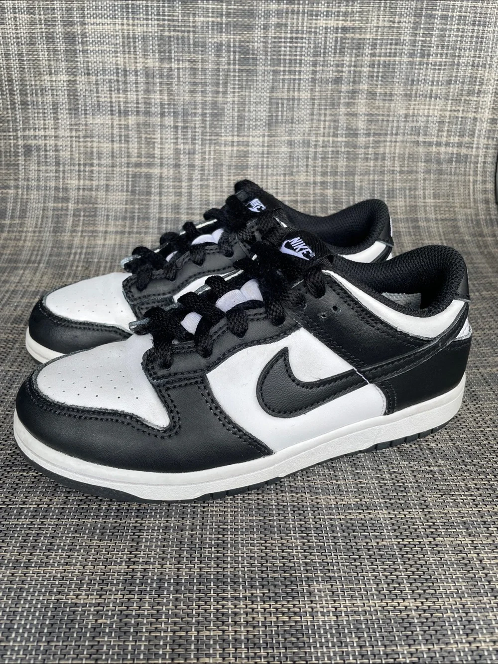 Nike Dunk Low Panda Kids' Shoes Black White Leather Sneakers Unisex Youth size 1
